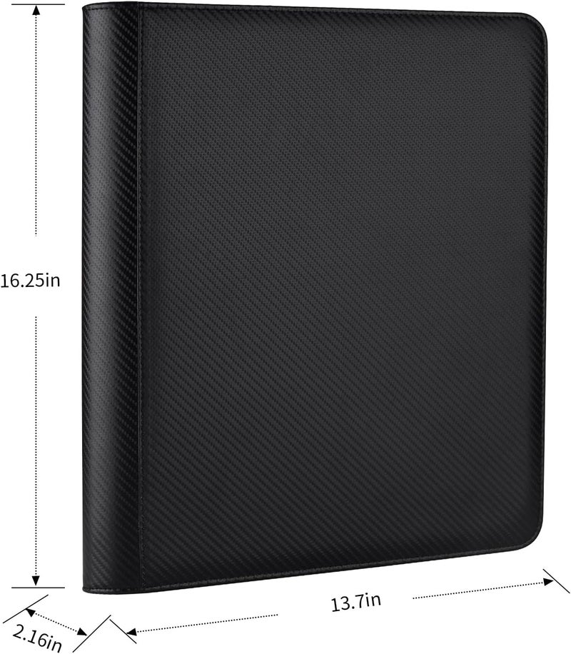 GERMUN Toploader Binder, Holds 288 Toploaders, 9 Pocket Top Loader Binders with Sleeves for 3 x 4'' Toploaders, Double-Sided Pocket Top Loader Storage Binder, Trading Card Binder - Carton Black - Image 2